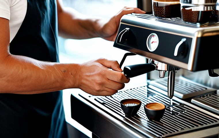 **

A fully clothed barista, perfect anatomy, in a professional cafe setting, preparing an espresso. Focus on the barista's hands expertly tamping the coffee. Background includes espresso machine and coffee beans. Safe for work, appropriate content, family-friendly, high quality.

**